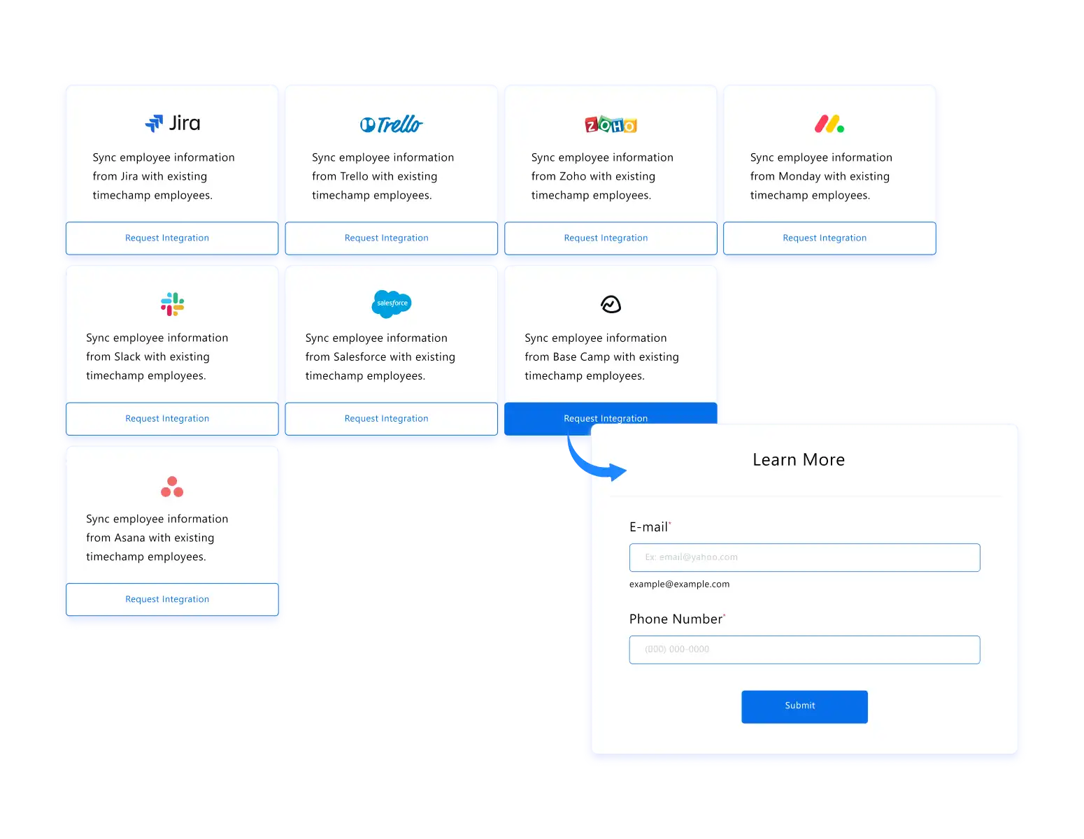 integrations dashboard